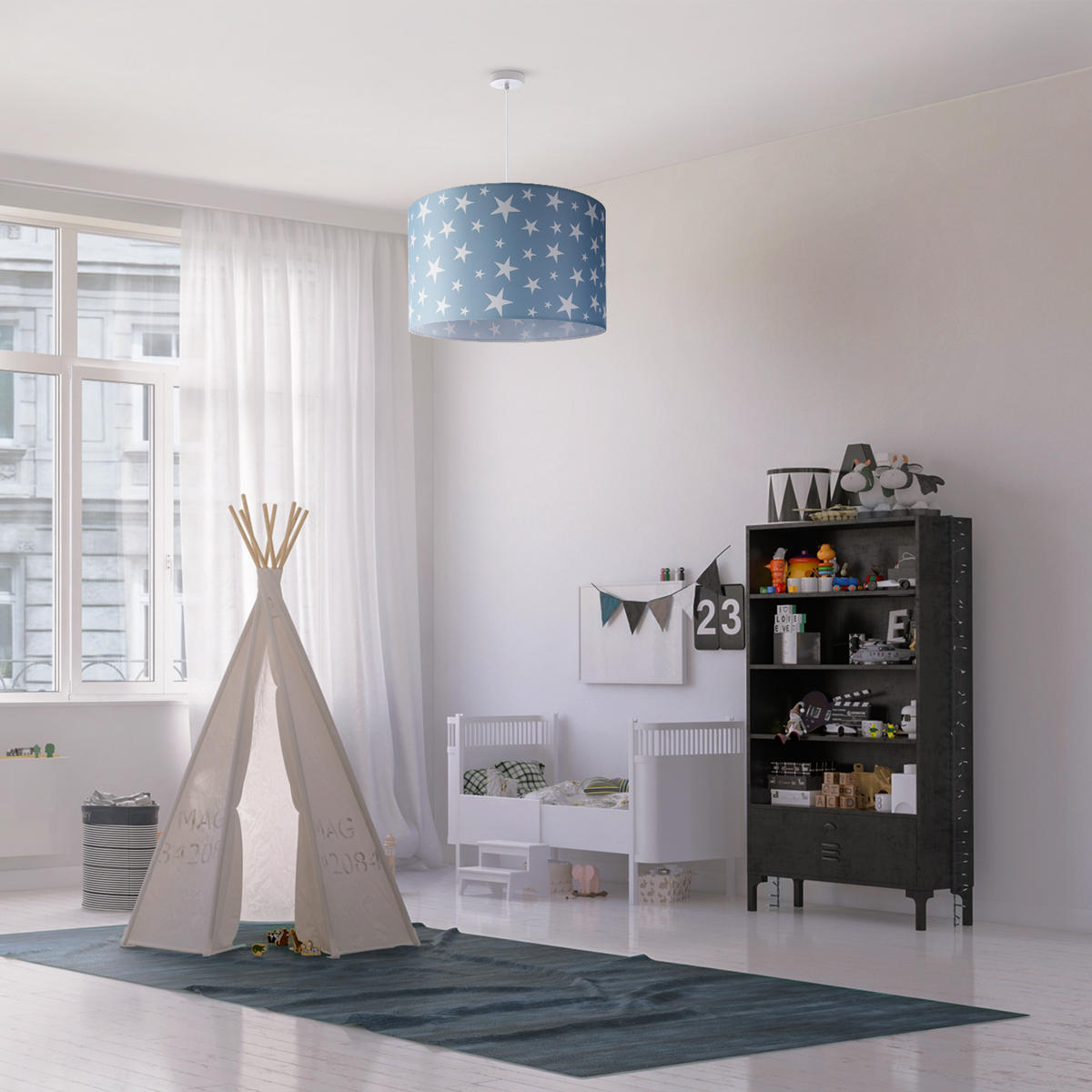 PENDELLEUCHTE Hugo Pd1 Cap 315 - Weiß, Metall (45.5/45.5/27cm) - Paco Home