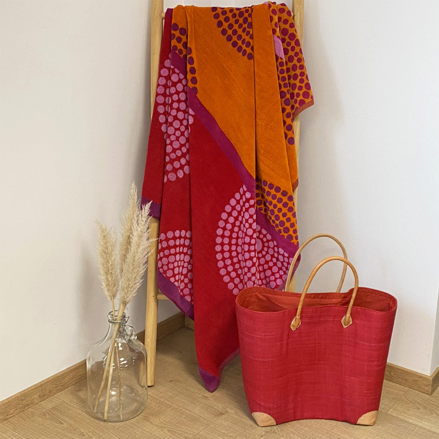 STRANDTUCH Frottee Velours Jacquard Spirale 140x180 400g/m² - Orange, Textil (140/180cm) - LE COMPTOIR DE LA PLAGE