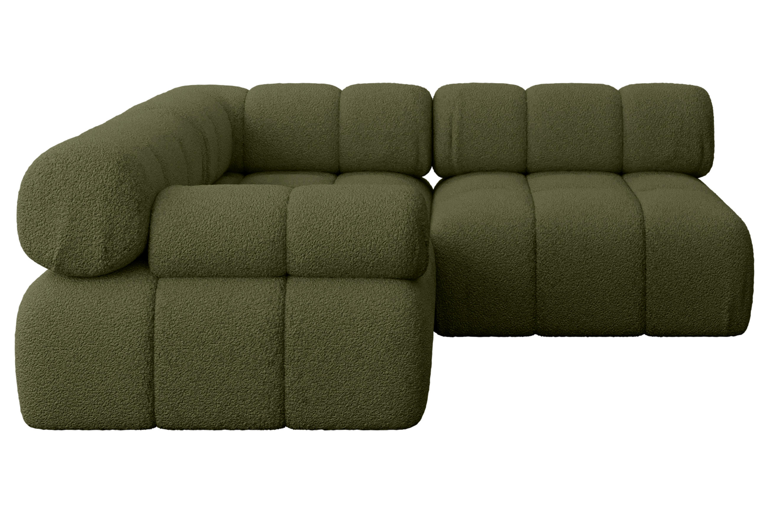 ECKSOFA modulares Sofa Mende-L1 - 190x190x70 cm Grün Bouclé - Grün, Holzwerkstoff/Textil (190/190cm) - ALTDECOR