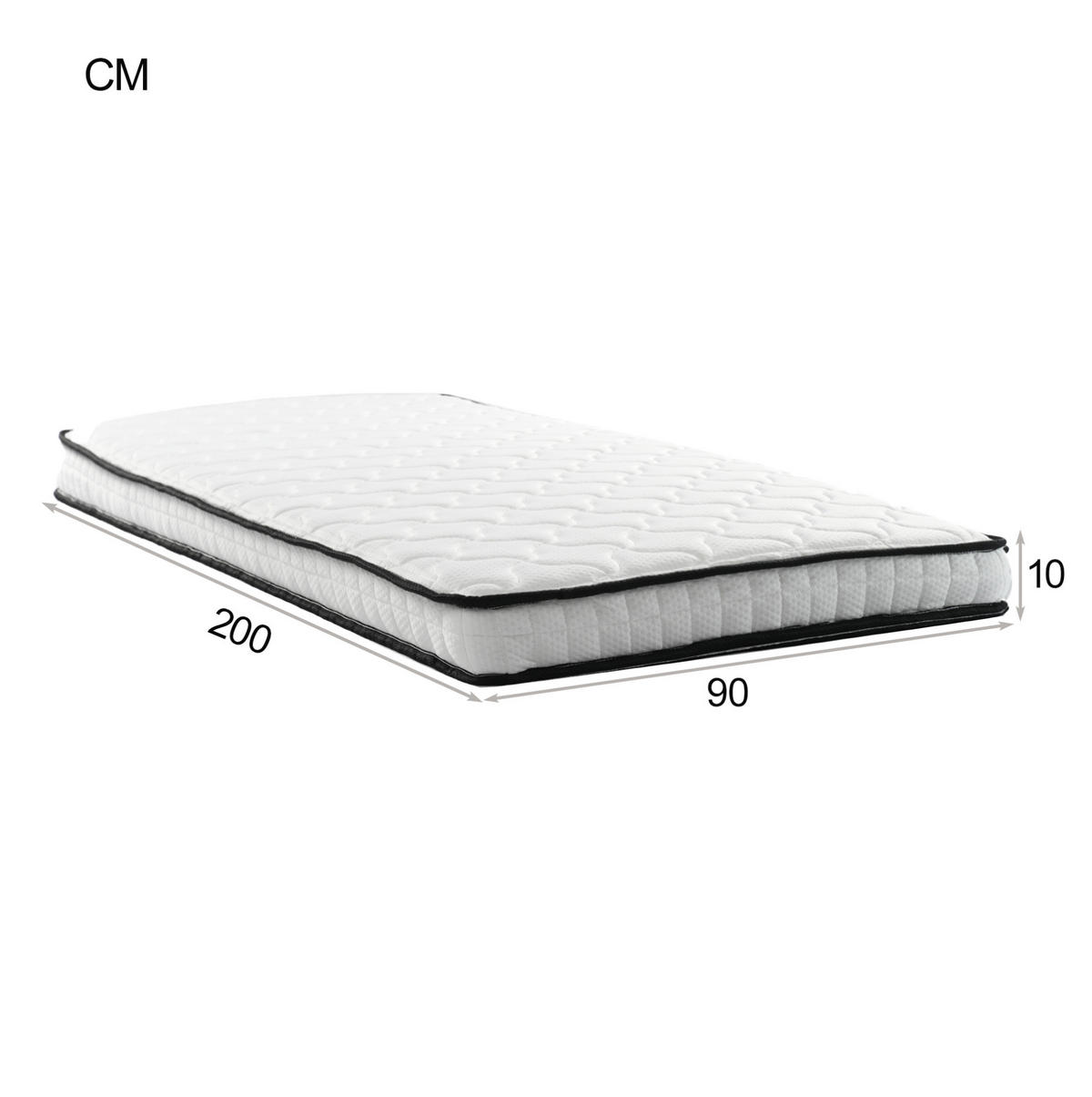 HOCHBETT 90/200 cm schwarz mit Leiter und Kleiderschrank mit Matratze - Schwarz, Metall (90/200cm) - OKWISH