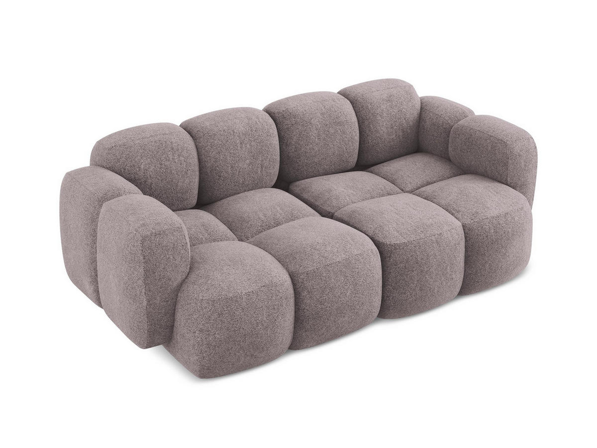 2-SITZER SOFA Chenille Stoff Violett - Flieder/Schwarz, Holzwerkstoff/Kunststoff (210/72/115cm) - Makamii