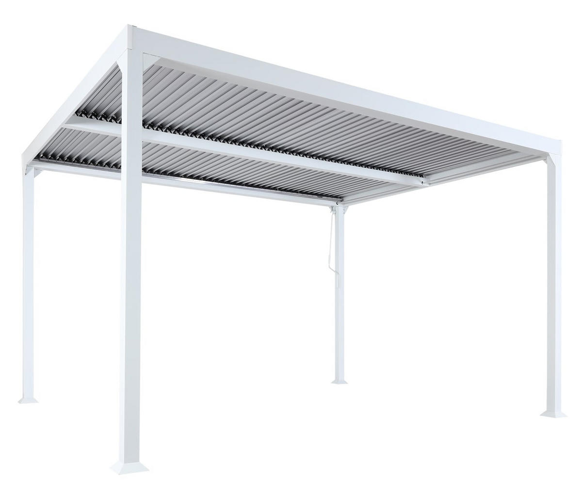 PERGOLA Alu 224x370x300cm Weiß - Weiß, Metall (370/224/300cm) - BERLINLODGE