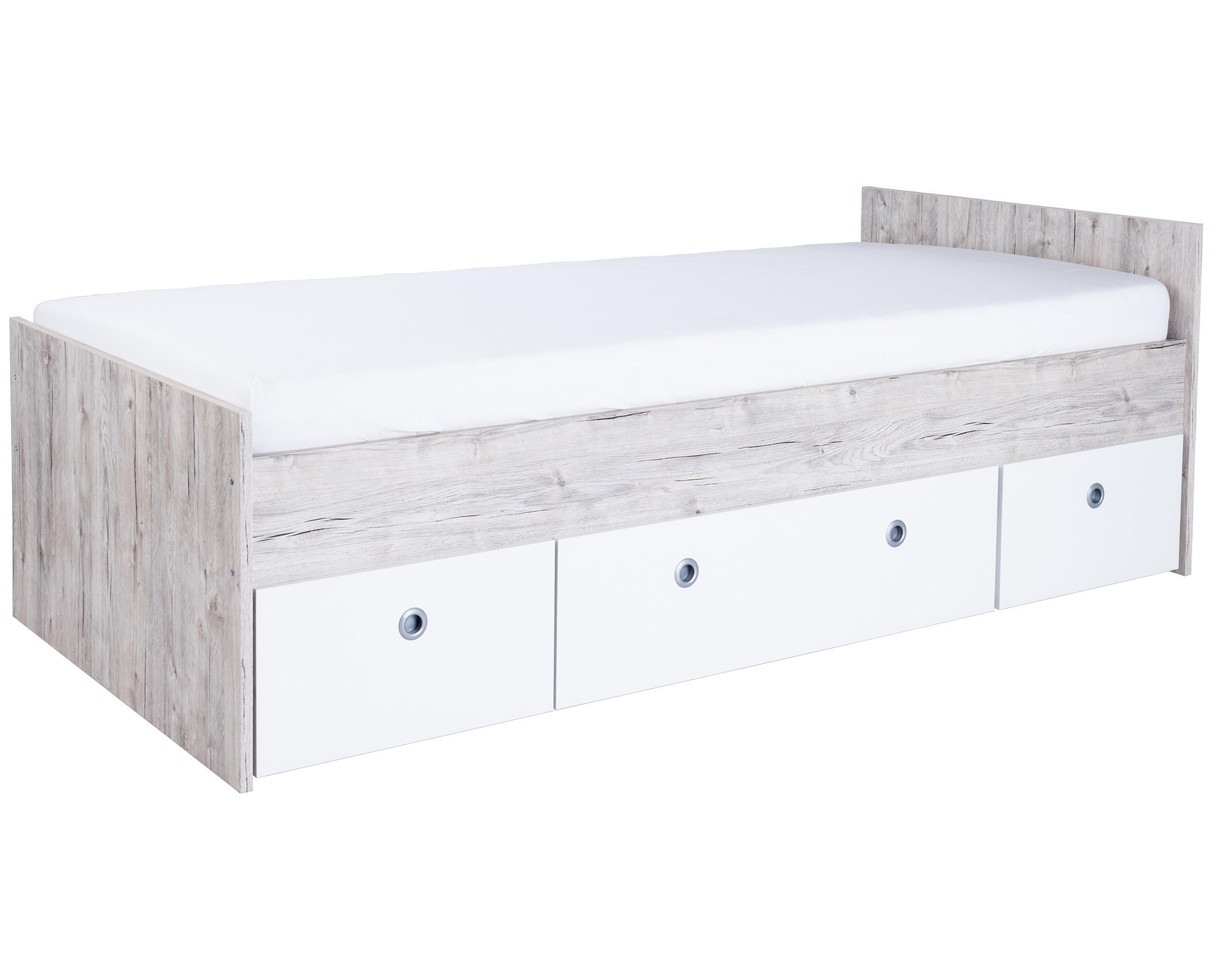JUGENDBETT Alessio 120 x 200 cm - Eichefarben/Weiß, Holzwerkstoff (120/200cm) - arthur berndt