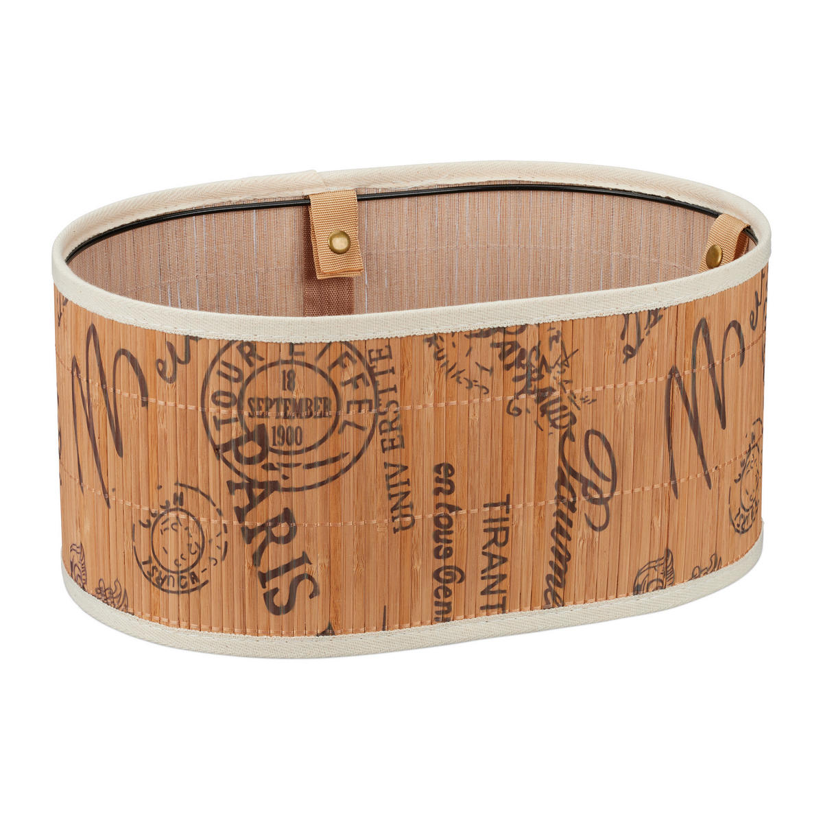 BROTKORB - Multicolor, Holz/Textil (34/16/23.5cm) - Relaxdays