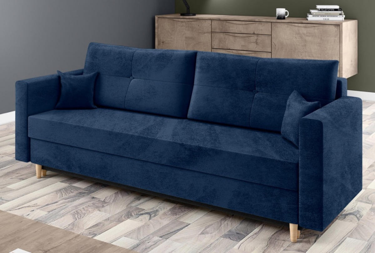 SOFA Blau ALKO Ausziehbar - Blau, Textil (217/92/85cm) - Sepro Meble