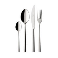 TAFELBESTECK Piemont silber 24er Set - Silberfarben, Metall - Villeroy & Boch