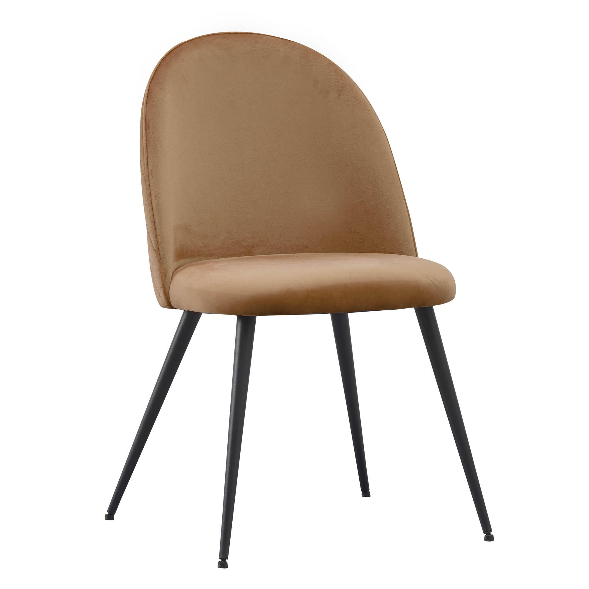 STUHL CAPO Samtbezug Metallbeine 4er Set Braun - Braun, Textil/Metall (53/84/44cm) - Albatros