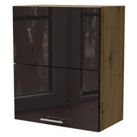 HÄNGESCHRANK Essen W8B/60-AV Eiche Artisan / Schwarz Hochglanz 60 / 32,5 / 72cm - Schwarz Hochglanz/Schwarz, Holz/Holzwerkstoff (60/72/32.5cm) - Feldmann-Wohnen