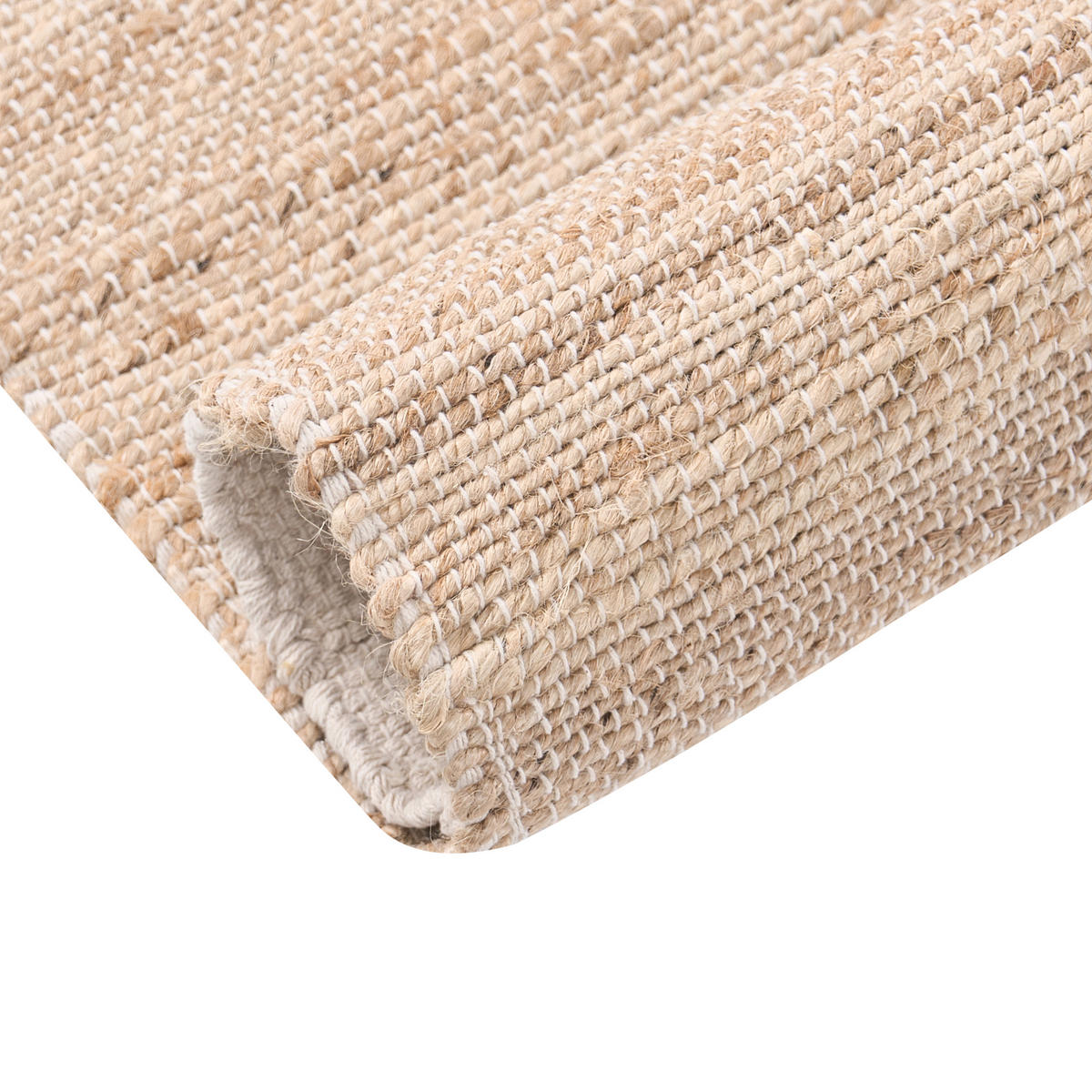 KOBEREC Světle béžový 160/230 cm Juta Amravati - béžová, textil (160/230cm) - Beliani