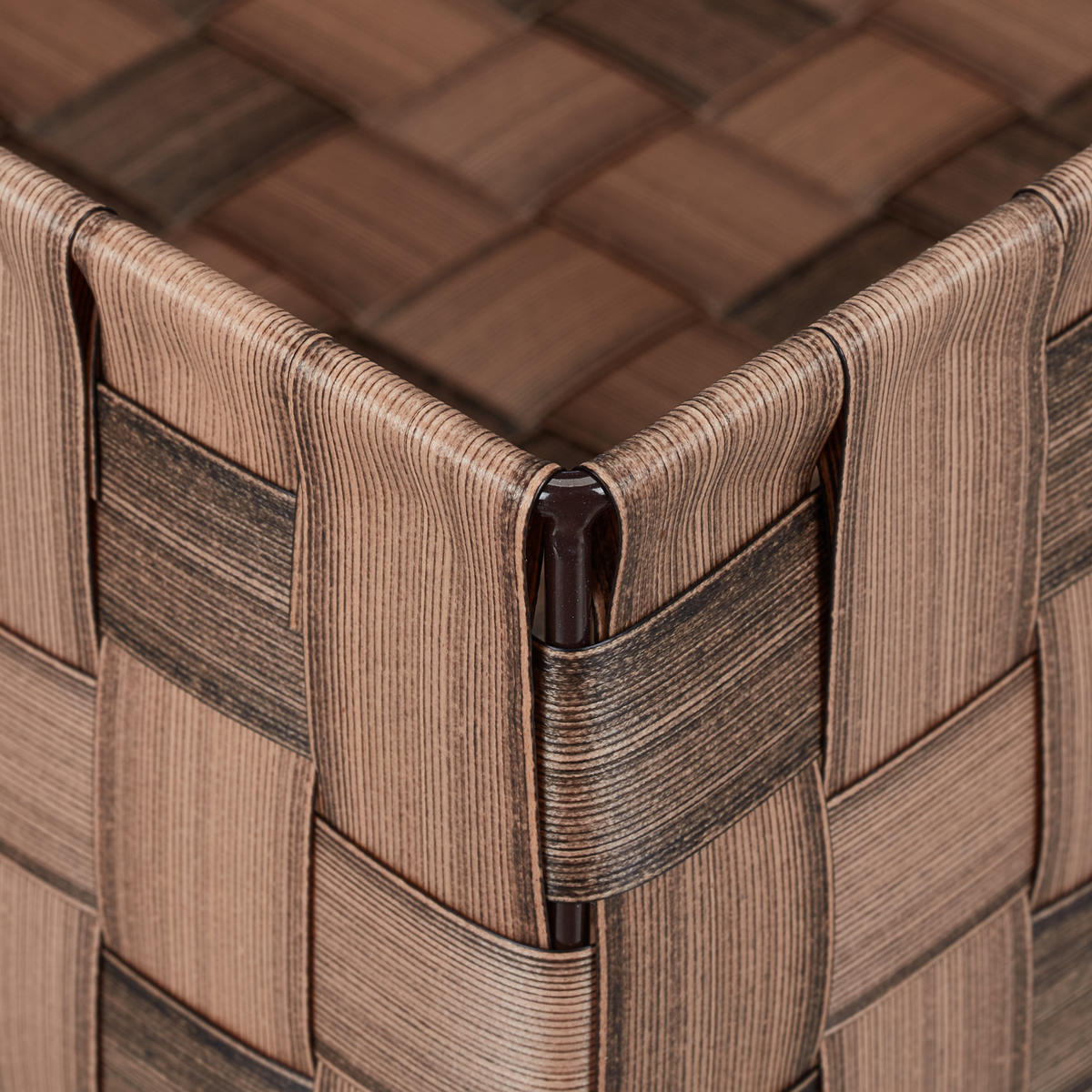 6-DIELNA súprava úložných košov - hnedá, kov/plast (35.5/10.5/26cm) - Relaxdays