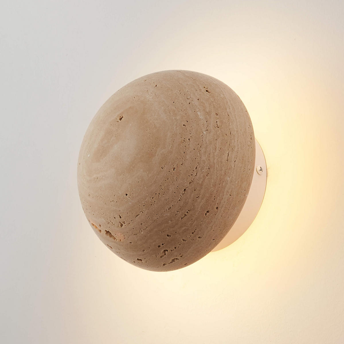 WANDLEUCHTE Elvin, Beige, 15cm - Beige, Stein (15/15/15cm) - KOSILUM