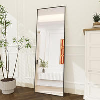 STEHSPIEGEL 63x173cm SchwarzAluminiumrahmen Rechteckig Freistehend - Gelb, Glas (2/173/63cm) - SHOPENTRA