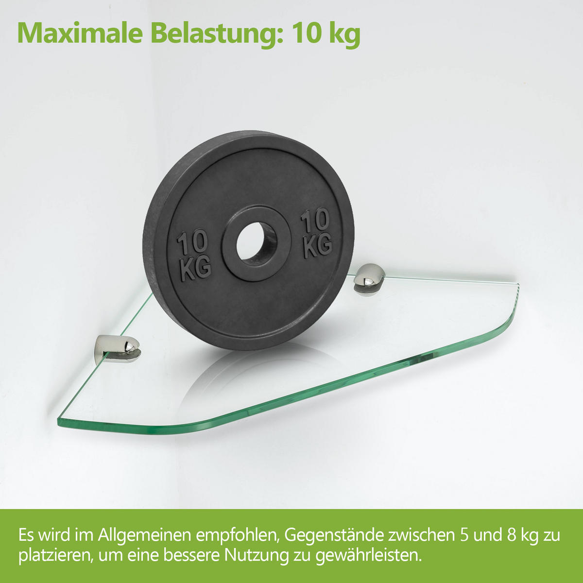 GLASABLAGE 23/23 cm Eckablage für Badezimmer Glas Transparent Chrom 3-tlg. - Transparent, Glas (23/0.6/23cm) - S'AFIELINA