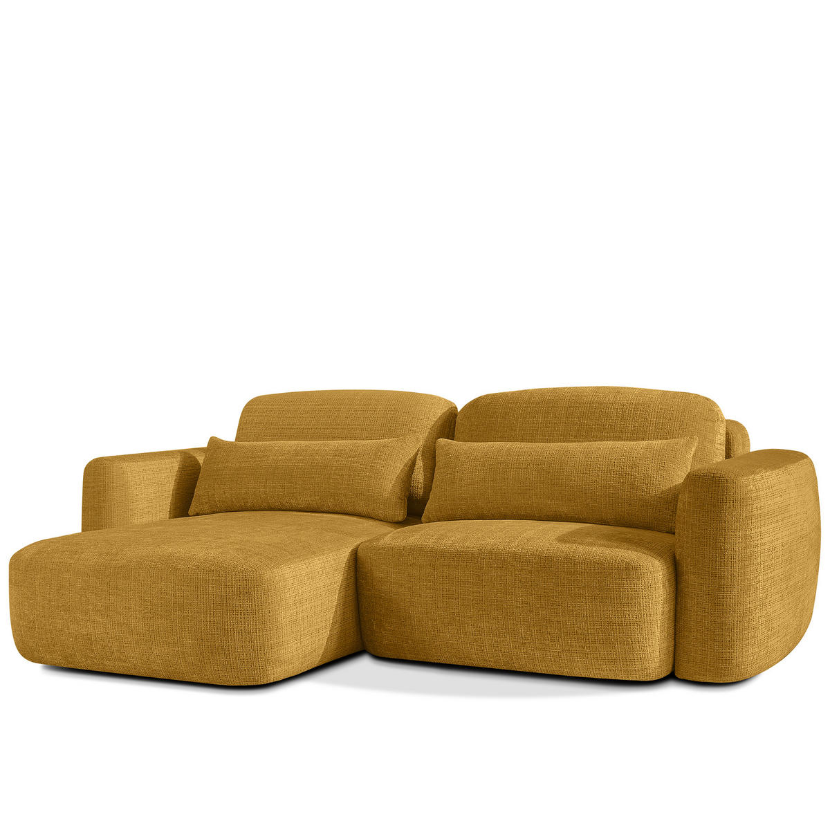 ECKSOFA links ELOSA - Gelb, Holz/Textil (245/165cm) - KONSIMO®