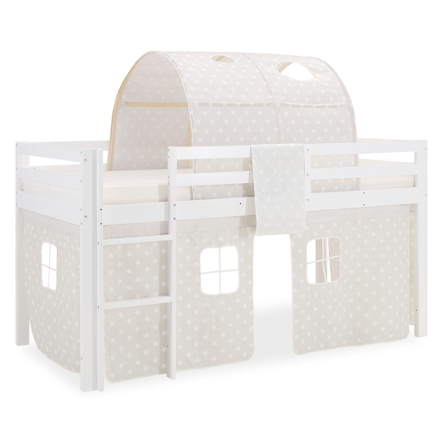 Homestyle4u Hochbett Weiß 90x200 cm