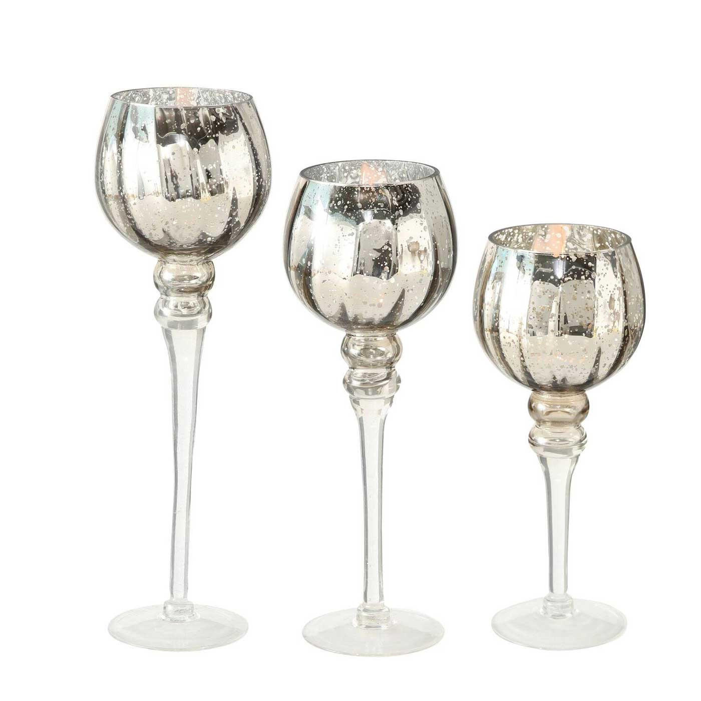 KERZENHALTER 3er-Set - Beige, Glas (10/40/10cm)