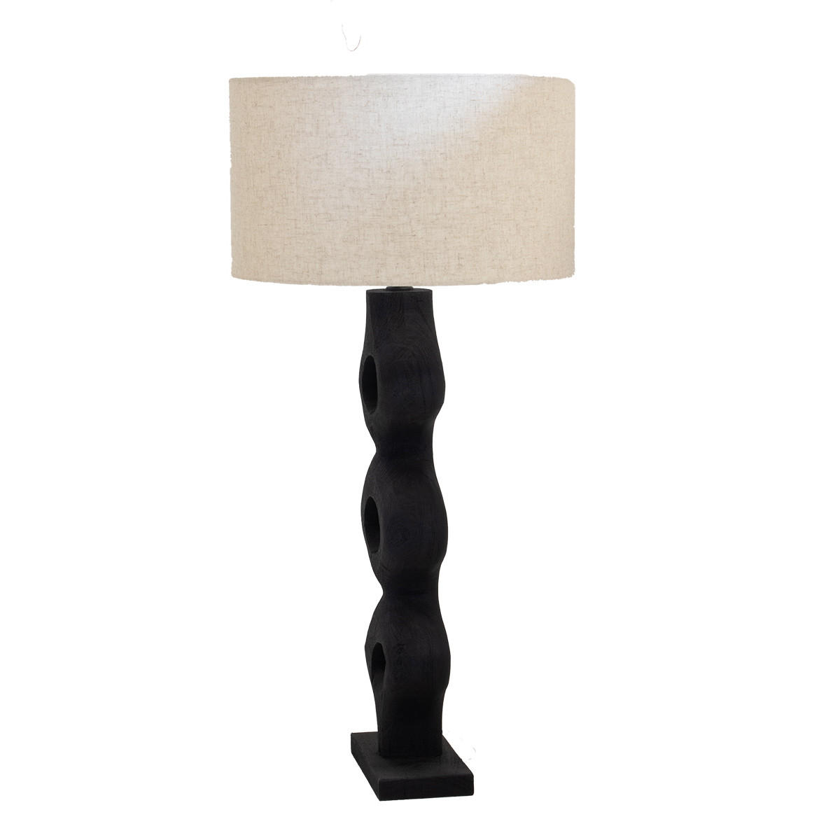 TISCHLAMPE aus Mangoholz 80cm, schwarz - Schwarz, Holz (40/40/80cm) - Giga Meubel