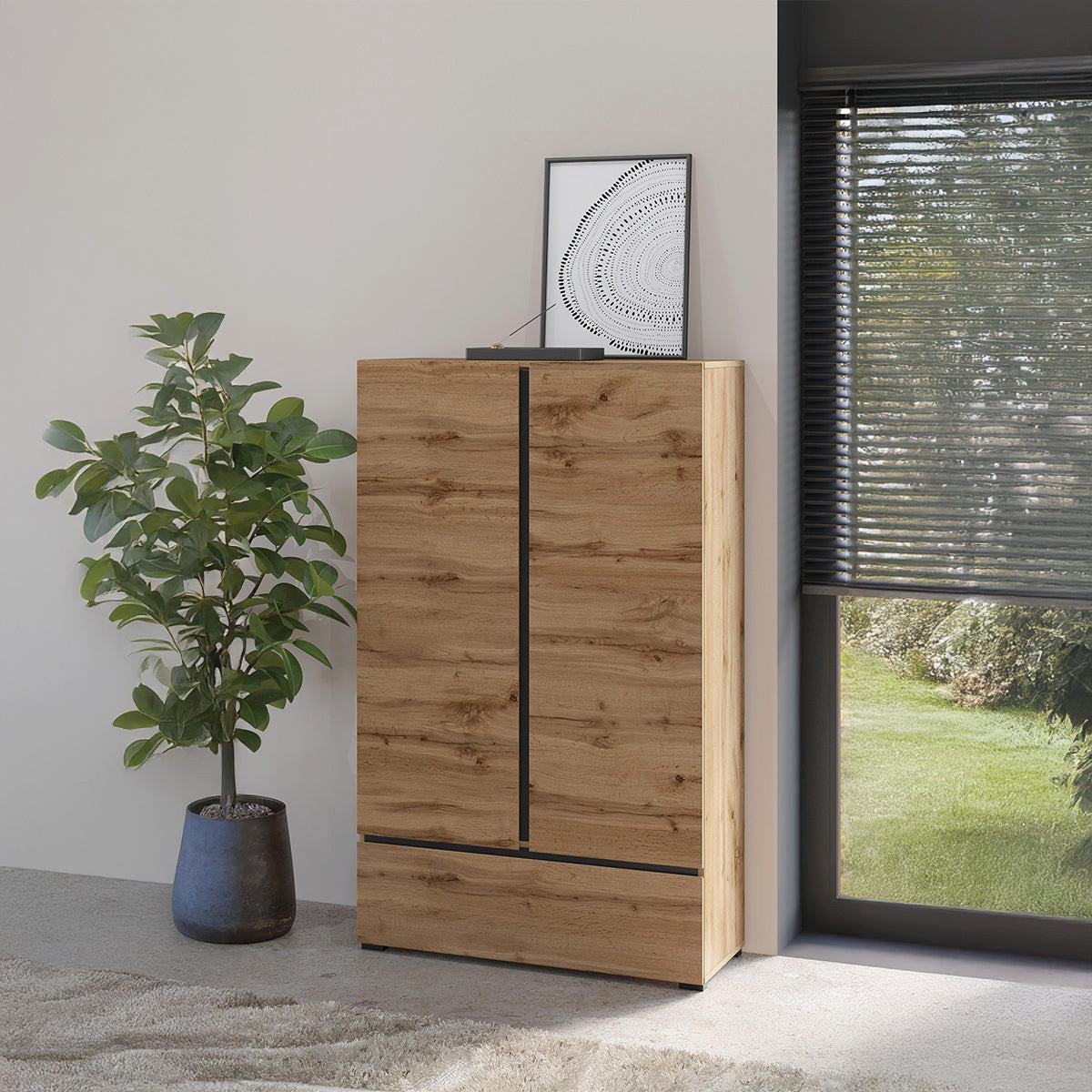 SCHRANK 2 Türen Lilia Holz - Braun, Holzwerkstoff (89/150/40cm) - Petits-meubles