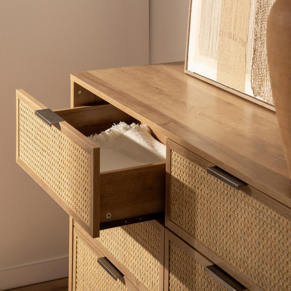 SCHUBLADENKOMMODE DOPPELTE Bent Natürlich 120 cm x 76 cm - Naturfarben, Holzwerkstoff (120/76/40cm) - Klast Home