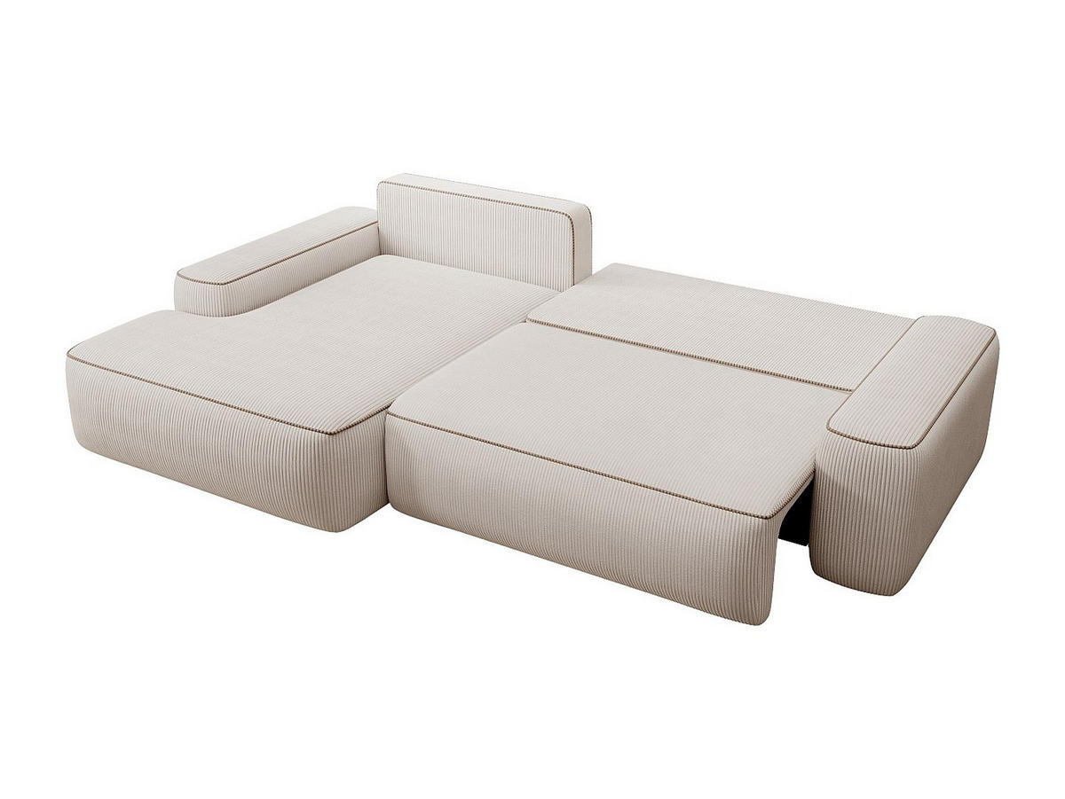 SCHLAFSOFA - 4 Personen-Sitzer - Samt, Stoff - Beige - - Beige, Textil (264/87/162cm) - Vente-Unique