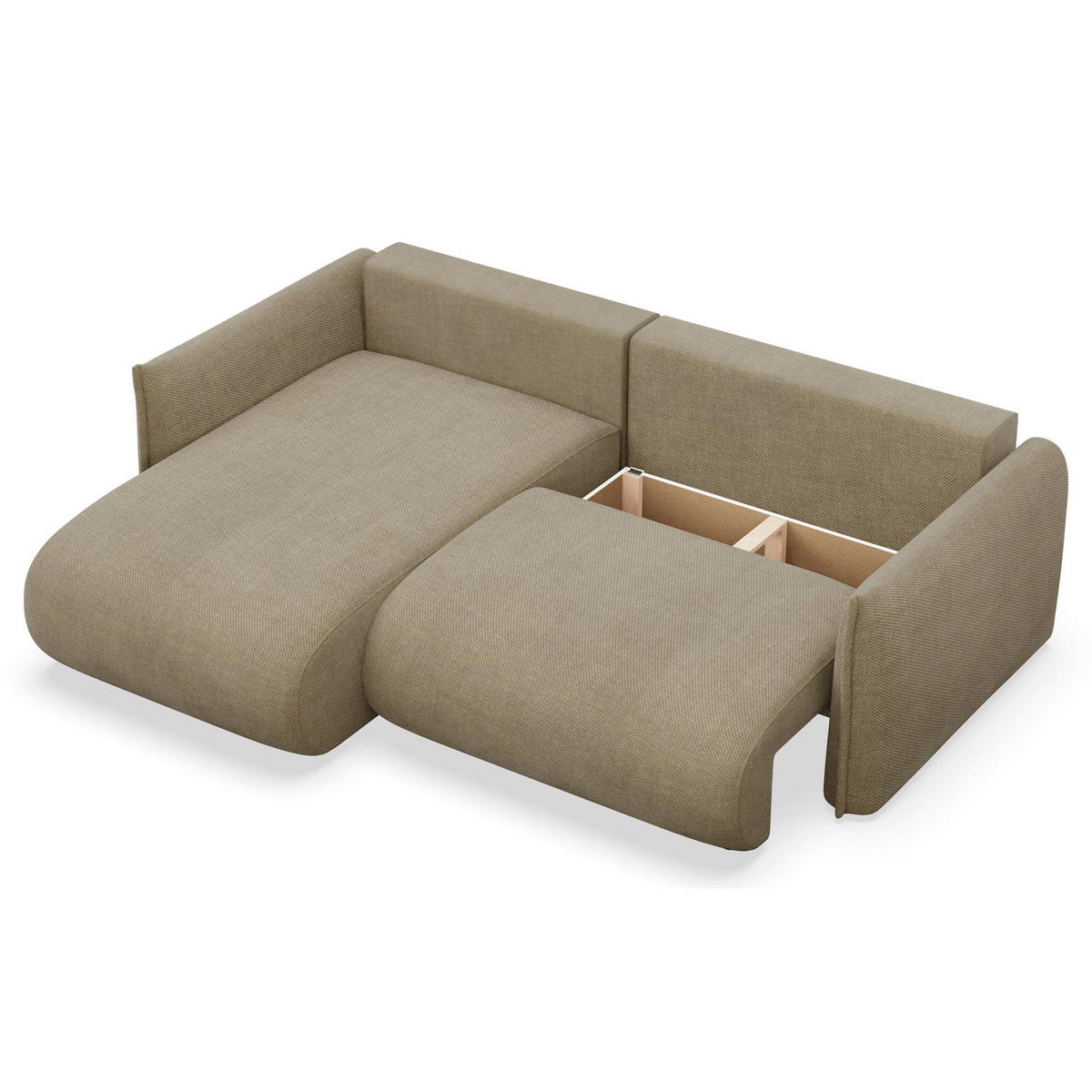 ROHOVÁ SEDAČKA Cushi béžová žinylka - černá/béžová, textil/plast (252/183cm) - Selsey