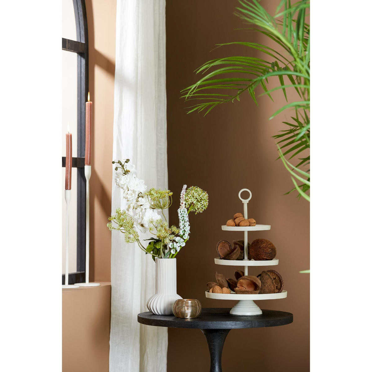 ETAGERE Marozu Weiß 32/32/48 cm - Weiß, Metall (32/48cm) - Light & Living