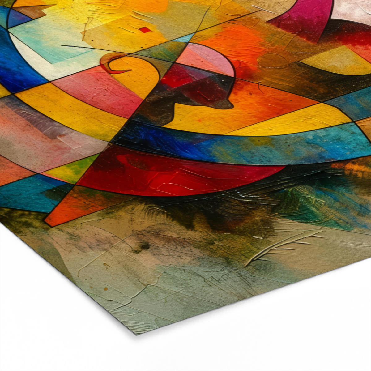 POSTER MIT RAHMEN Kunst - Abstrakt - Modern 90x60 cm - Gelb, Papier (90/60cm) - MuchoWow