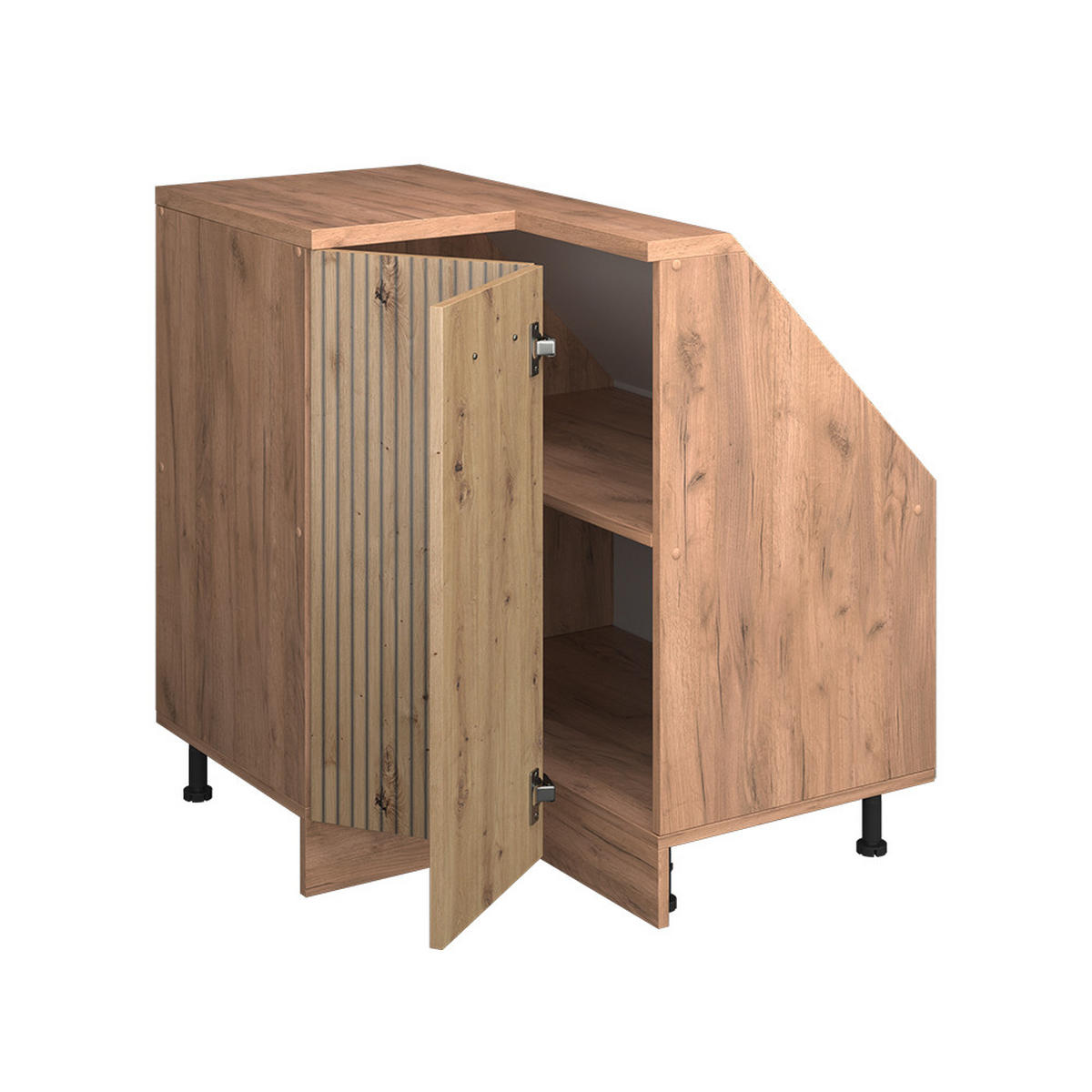 DACHSCHRÄGENSCHRANK ECKSCHRANK Rion Artisan-Eiche/Goldkraft Eiche 75.6 x 81.6 cm mit 1 Tür - Honigeiche/Eiche Artisan, Holzwerkstoff (75.6/81.6/75.6cm) - Vicco