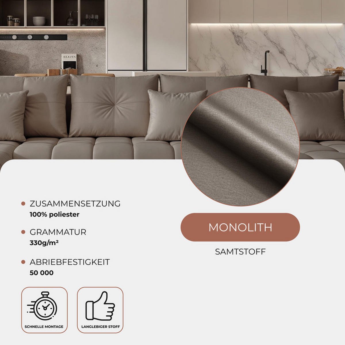WOHNLANDSCHAFT DIEGO mit Schlaffunktion und Bettkasten Dunkelgrau - Dunkelgrau, Holzwerkstoff/Kunststoff (382/91/190cm) - Idohome