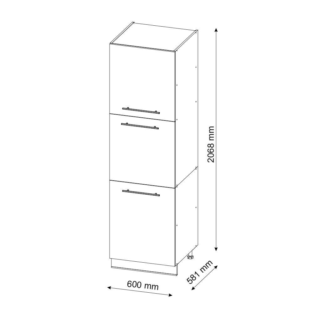 Thumbnail - Vicco Herdumbauschrank, Anthrazit, Schwarz Hochglanz, Weiß, Holzwerkstoff, 5 Fächer, Rechteckig, 60x206.8x58 cm, Küchen,...