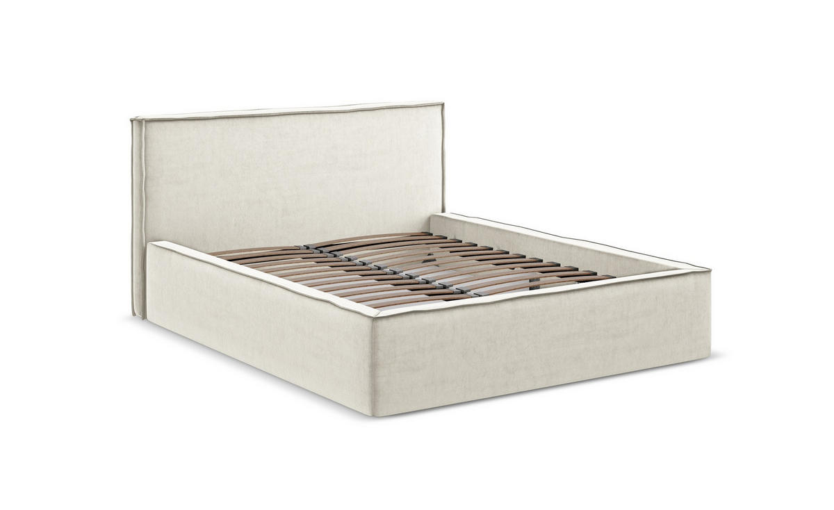 POLSTERBETT mit Lattenrost 200x260 Grau - Dunkelgrau/Schwarz, Kunststoff/Textil (140/200cm) - Makamii