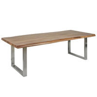 ESSTISCH MAMMUT NATURE Akazie 240cm - Silberfarben/Braun, Holz/Metall (100/240/76cm) - riess-ambiente