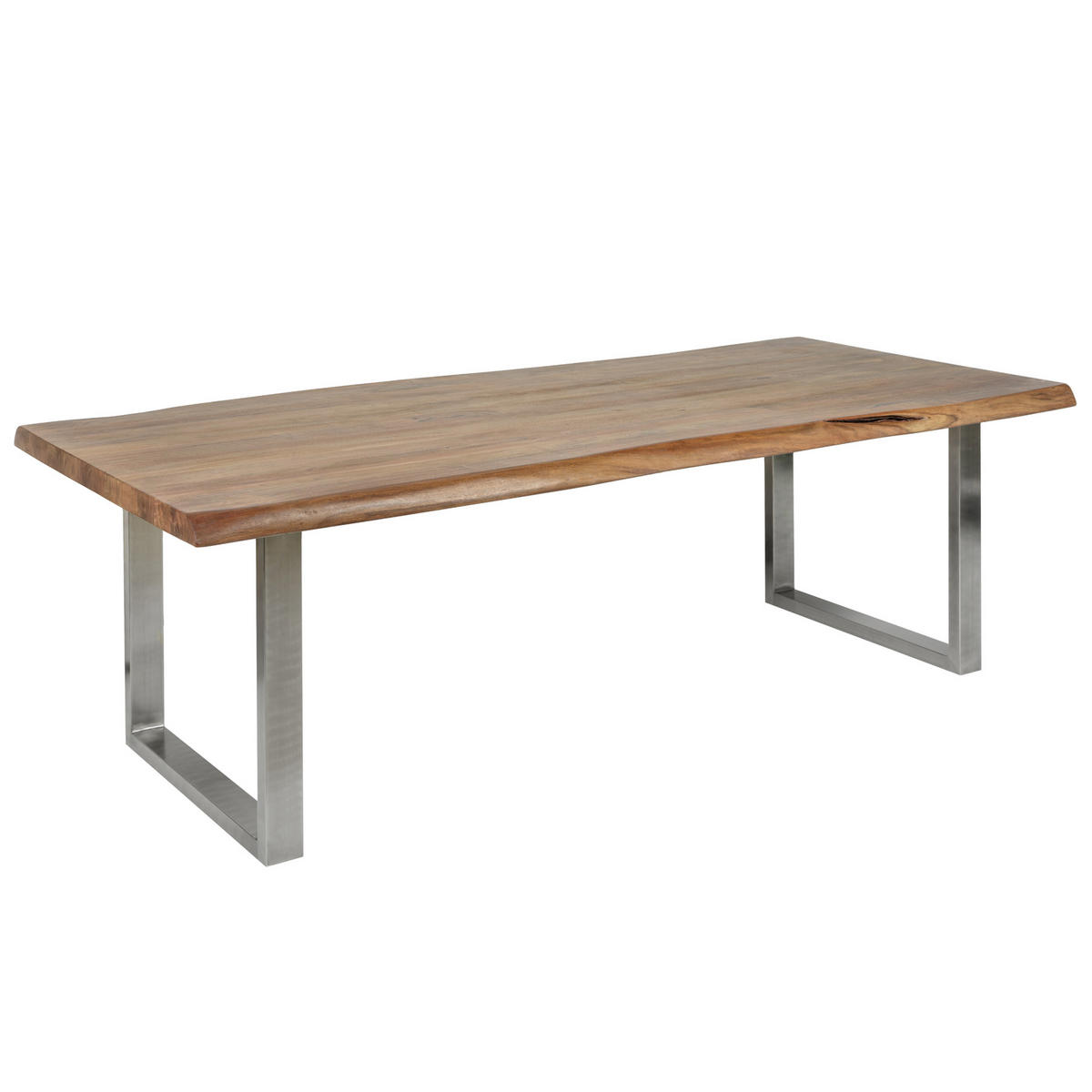 ESSTISCH MAMMUT NATURE Akazie 240cm - Silberfarben/Braun, Holz/Metall (100/240/76cm) - riess-ambiente