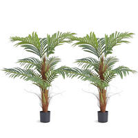 KUNSTPFLANZE Areca Catechu 2er-Set - Grün, Kunststoff (121.9cm) - Kaket