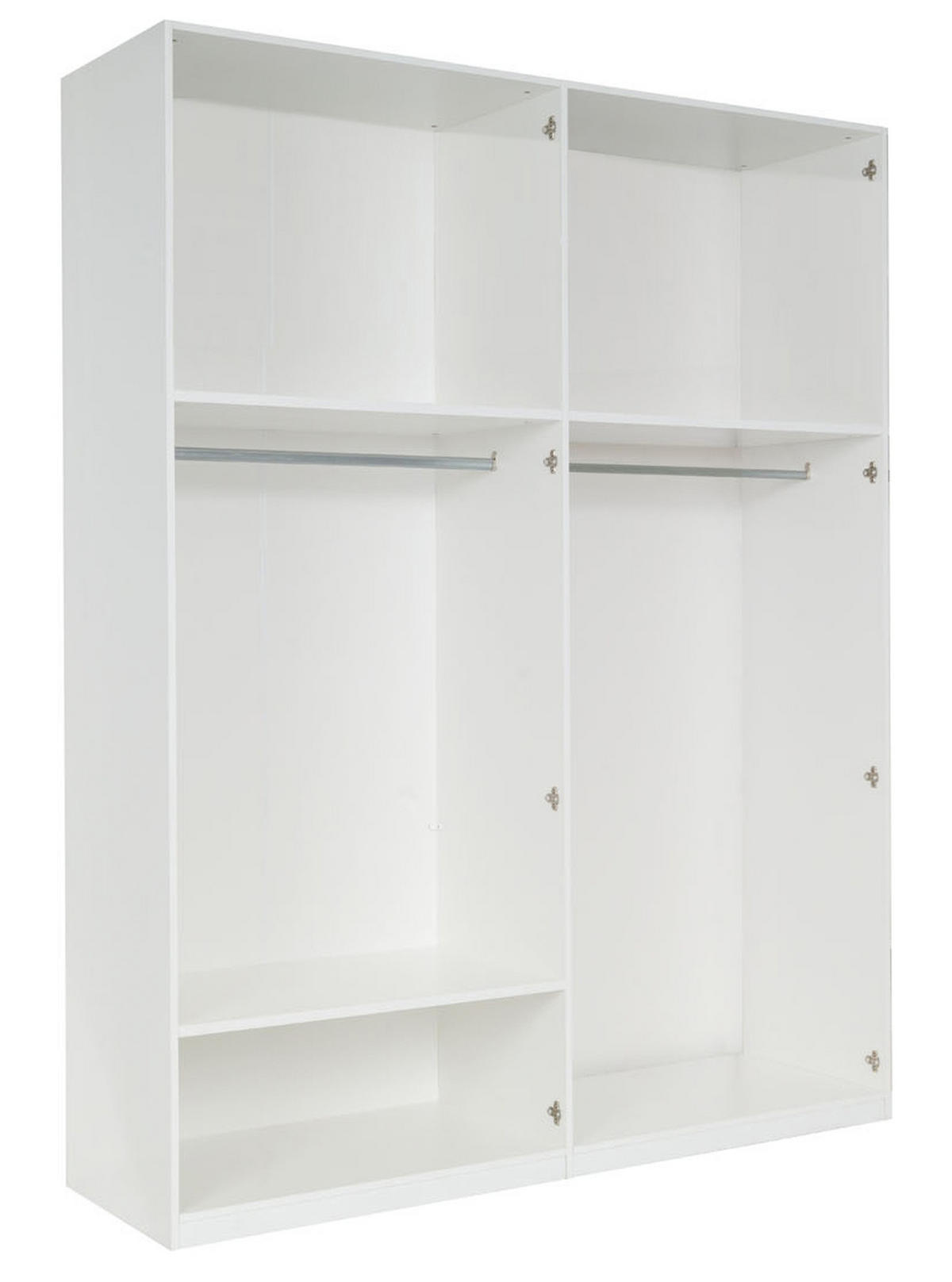 KLEIDERSCHRANK Weiß Hochglanz 181/237/61 - Weiß Hochglanz, Holzwerkstoff (181/237/61cm) - RAUMHIRSCH FURNITURE