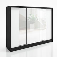 SCHWEBETÜRENSCHRANK 200 CM VIDA Farbe: Schwarz, Weiß - Schwarz/Weiß, Holzwerkstoff (200/215/60cm) - A&J MöbelLand