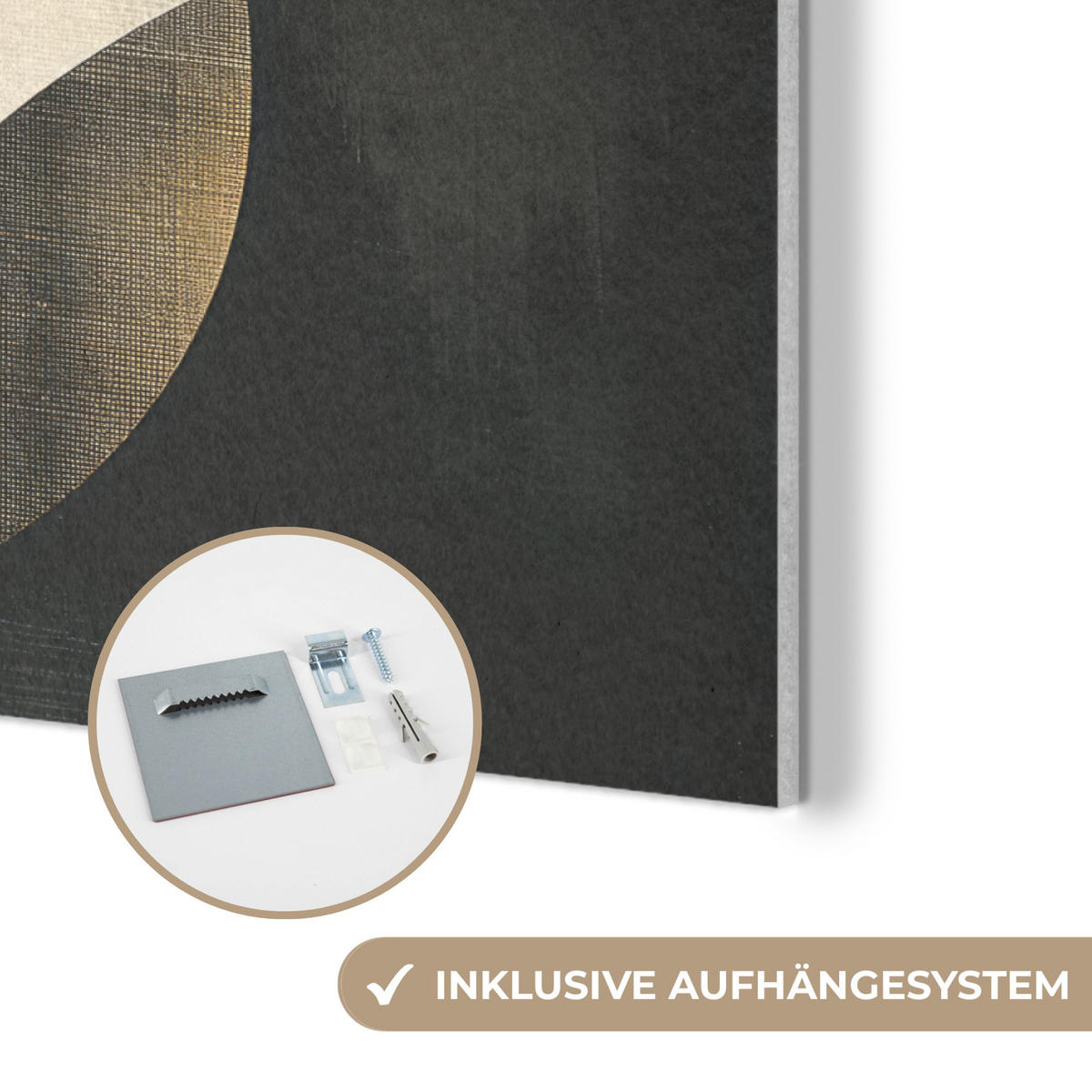 AKUSTIKBILD Abstrakt - Geometrische Formen - Schwarz - Gold Akustikpaneele 90x60 cm - Ecru, Kunststoff (90/60/0.9cm) - MuchoWow