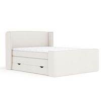 BOXSPRINGBETT Freeland Creme 160/200 cm mit Matratze und Topper - Creme/Schwarz, Holz/Holzwerkstoff (160/200cm) - Maison de Reve