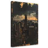 LEINWANDBILD Städte & Architektur 80x120cm - Goldfarben, Textil (80/120cm) - Feeby