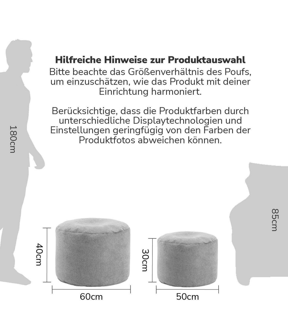 POUF Der Ruhepouf - Grau, Textil (60/40/60cm) - Mokebo