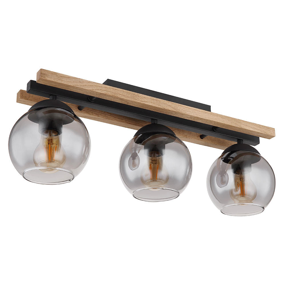 DECKENLEUCHTE Metall Eichenholz Braun - Braun, Holz (60/15/20.5cm) - Globo Lighting