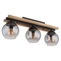 DECKENLEUCHTE Metall Eichenholz Braun - Braun, Holz (60/15/20.5cm) - Globo Lighting
