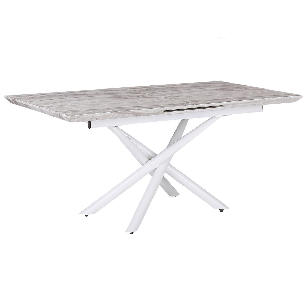 ESSTISCH 160-200/90/75 cm Weiß Rechteckig Moira - Weiß, Holzwerkstoff (200/90/75cm) - Beliani