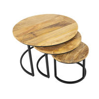 COUCHTISCH Rylee Mangoholz Durchmesser 74 cm Natur - Naturfarben, Holz (74/74/48cm)