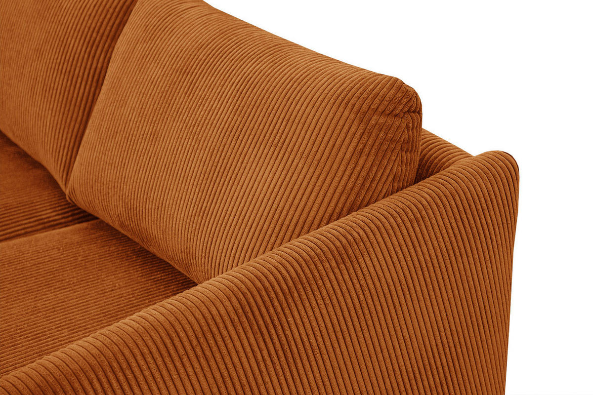 SOFA VILT 3-Sitzer, orange - Schwarz/Orange, Holzwerkstoff/Kunststoff (202/89/94cm) - Courtois Laville