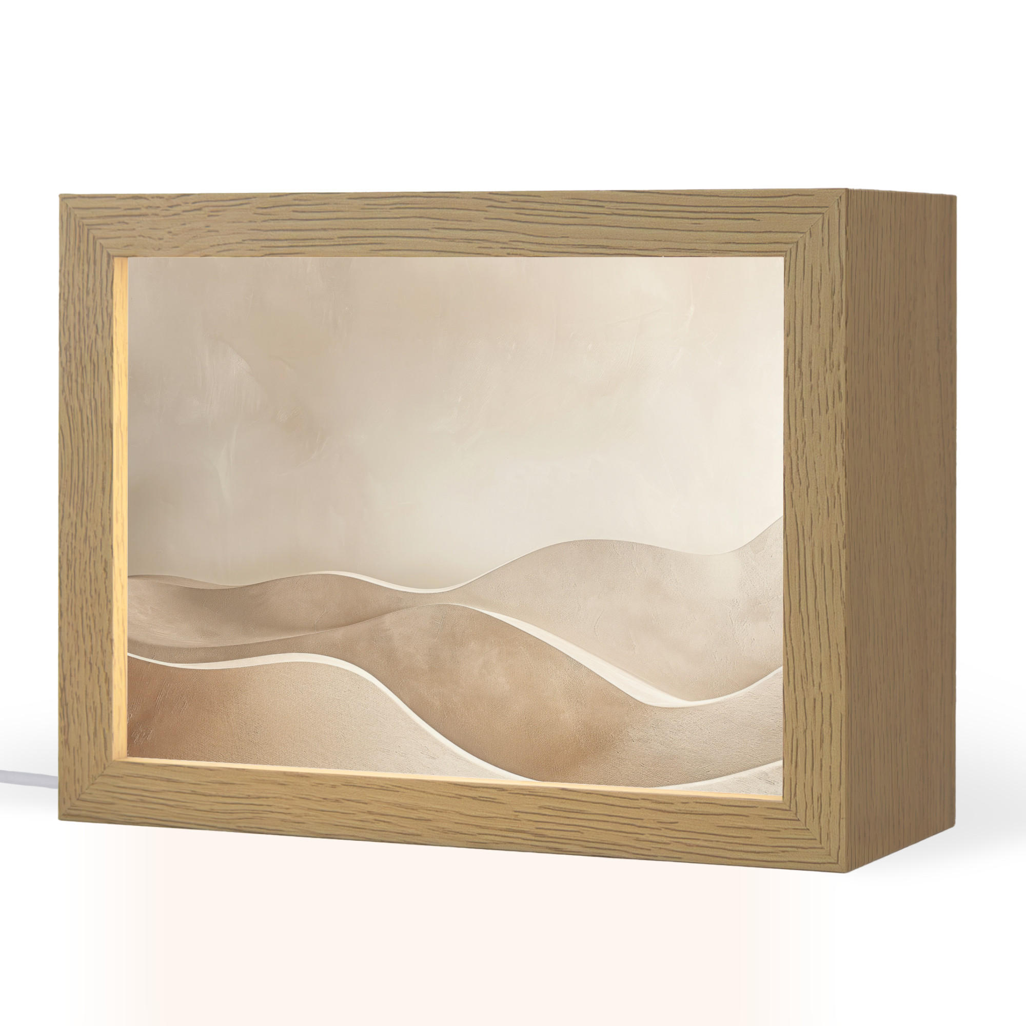 OnlyWow STOLNÍ LAMPA Béžová - Příroda - Abstraktní - Moderní 20x15 cm
