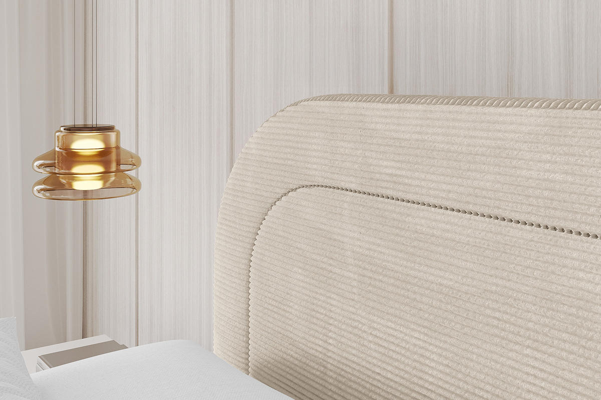 POLSTERBETT mit Bettkasten und Lattenrost, Bett mit Matratze H3/H4 - LERAY 180x200 Beige - Creme, Holzwerkstoff/Textil (180/200cm) - ALTDECOR