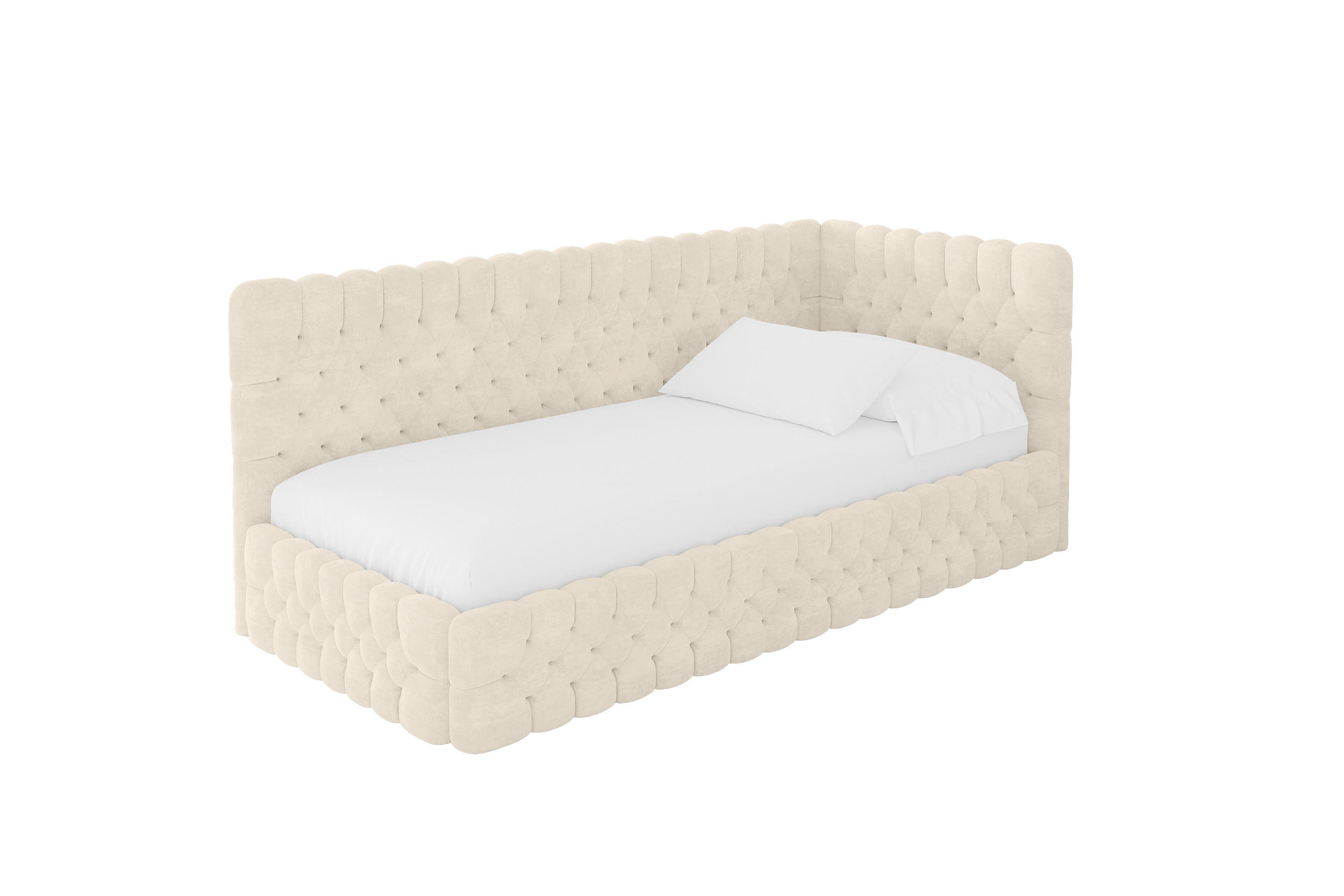 ALTDECOR JEDNOLŮŽKOVÁ POSTEL pro mládež s úložným prostorem a matrací H3/H4, vlevo - MULY 90x200 béžová