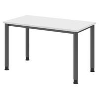 SCHREIBTISCH Serie-H (Mini) 67,2/120/74 cm in Weiß/Graphitfarben - Graphitfarben/Weiß, Holzwerkstoff (67.2/120/74cm) - bümö