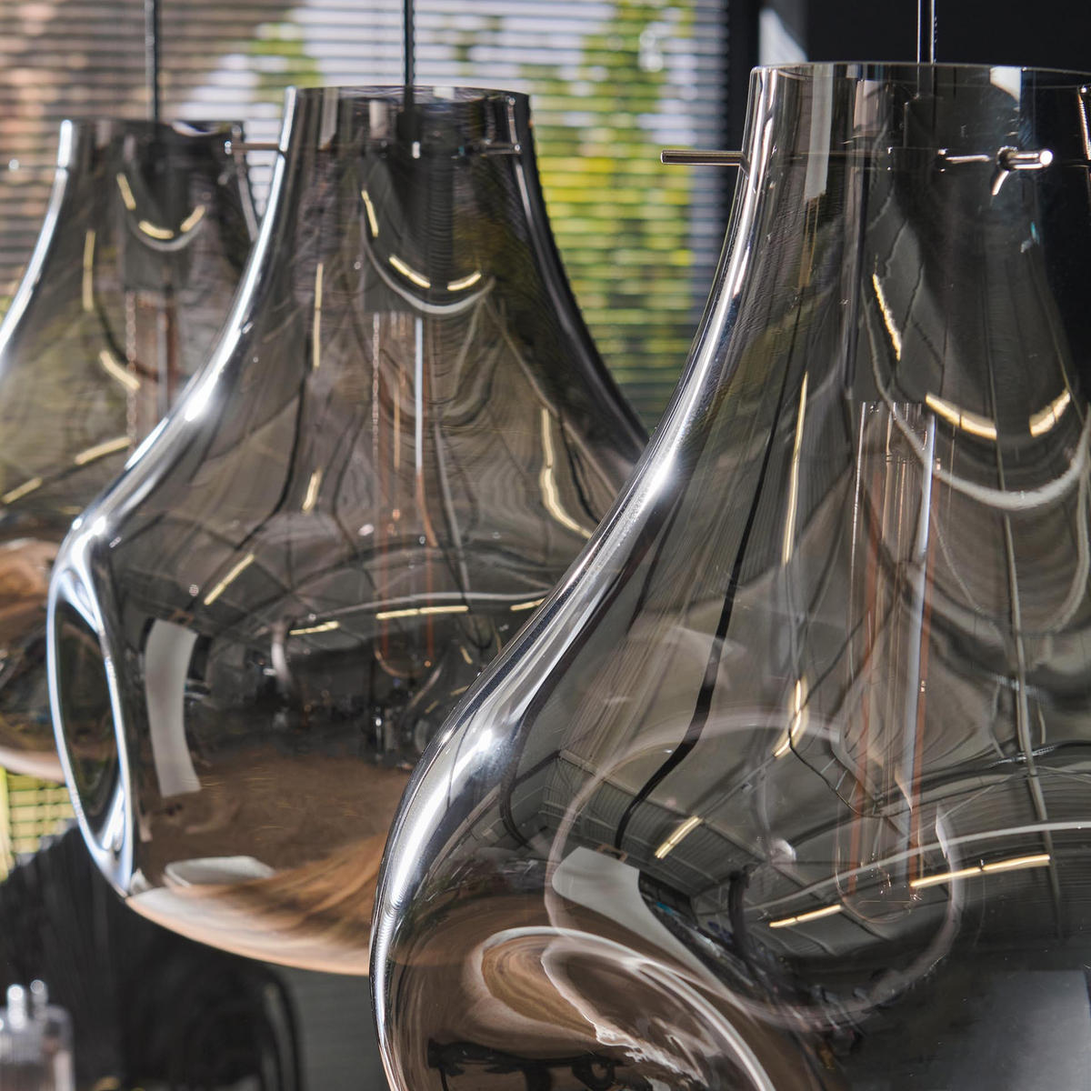 HÄNGELEUCHTE Dent Schwarz 28/115/ 150 cm - Schwarz, Glas (28/115/150cm) - Hoyz Collection